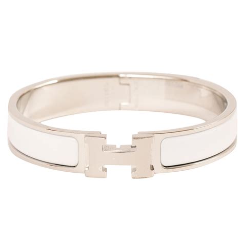 hermes bracelet white and silver